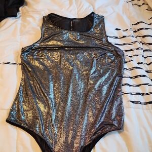 Torrid Shimmering Silver Bodysuit